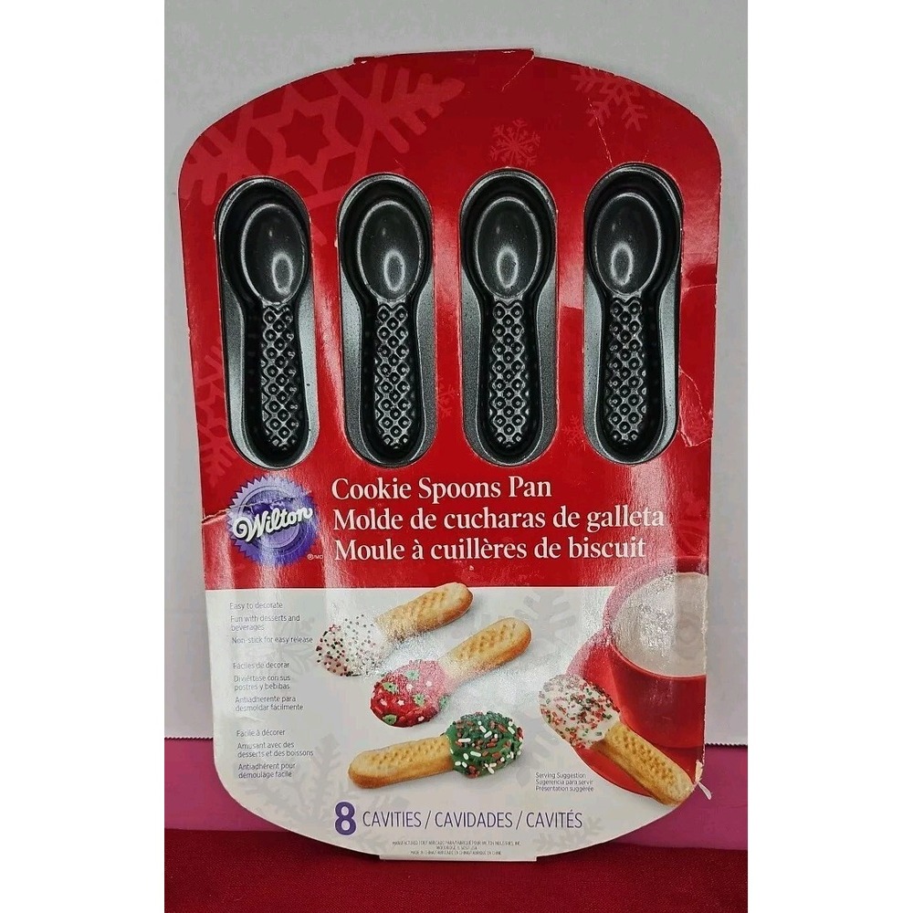 Wilton Cookie Spoons Pan Makes‎ 8 Cookies - new but paper wrap has wear